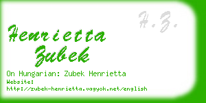 henrietta zubek business card